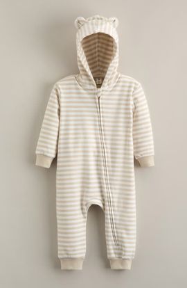 Nordstrom Nordstrom Stripe Hooded Long Sleeve Romper