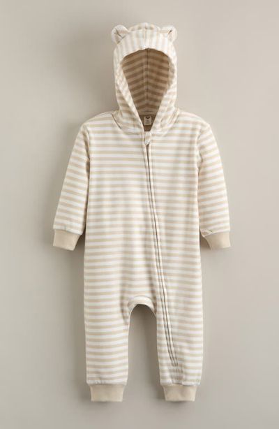 Nordstrom Nordstrom Stripe Hooded Long Sleeve Romper