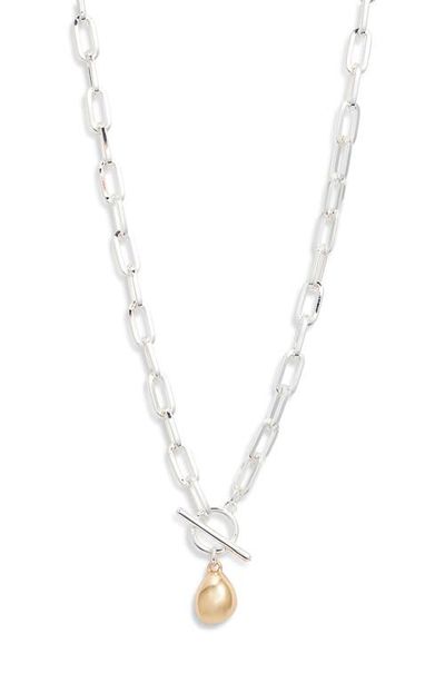 Nordstrom Nordstrom T-Bar Pebble Pendant Necklace