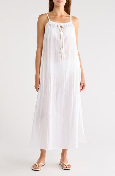 Nordstrom Nordstrom Textured Stripe Cotton Cover-Up Maxi Dress