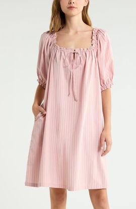 Nordstrom Nordstrom Tie Front Cotton Nightgown