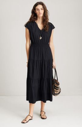 Nordstrom Nordstrom Tiered Poplin Maxi Dress