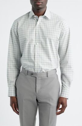 Nordstrom Nordstrom Traditional Fit Check Non-Iron Cotton Dress Shirt