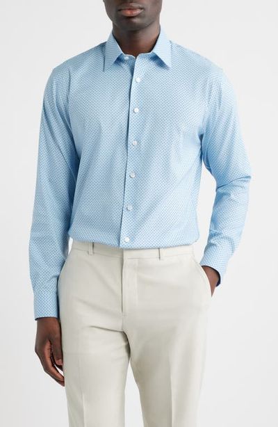Nordstrom Nordstrom Trim Fit Geometric Print Premium Cotton Blend Twill Dress Shirt