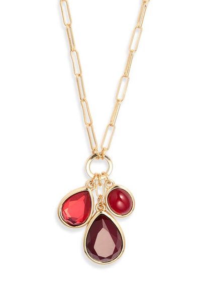 Nordstrom Nordstrom Triple Charm Cabochon Pendant Necklace