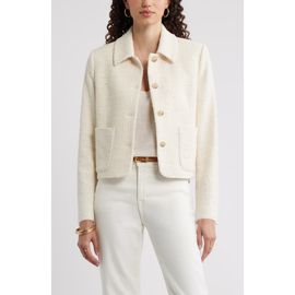 Nordstrom Nordstrom Tweed Crop Patch Pocket Jacket