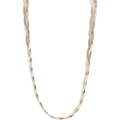 Nordstrom Nordstrom Two-Tone Braided Snake Chain Necklace