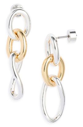 Nordstrom Nordstrom Two-Tone Twist Link Drop Earrings
