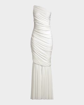 Norma Kamali Diana Fringed Fishtail Gown