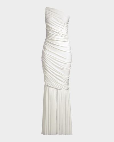 Norma Kamali Diana Fringed Fishtail Gown