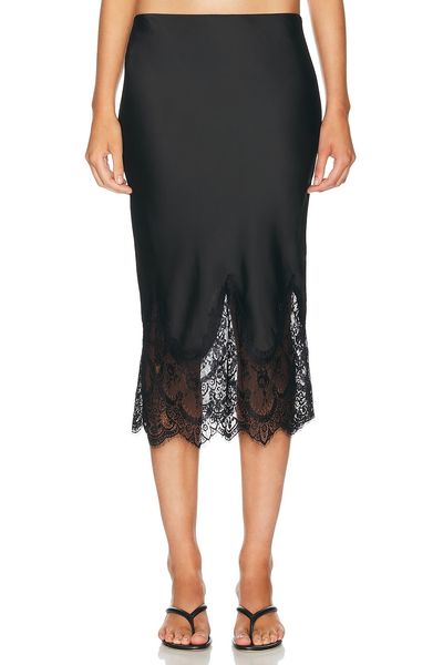 Norma Kamali Norma Kamali Bias Half Slip with Lace