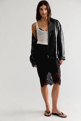 Norma Kamali Norma Kamali Bias Lace Half Slip