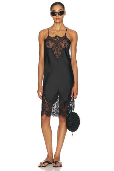 Norma Kamali Norma Kamali Bias Slip Dress With Lace