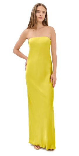 Norma Kamali Norma Kamali Bias Strapless Gown Serene Yellow