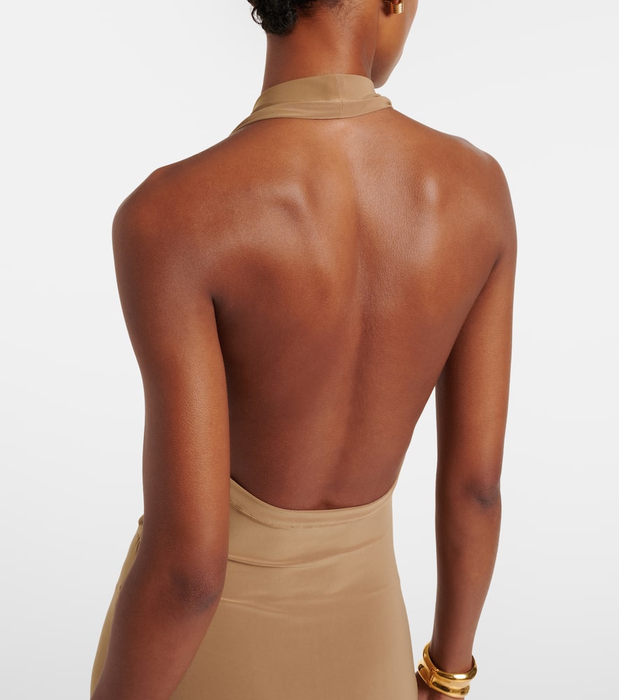 norma kamali open back dress Norma Kamali One Shoulder Bias Mini Dress