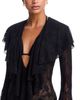 Norma Kamali Norma Kamali Extra Long Sleeve Deep V Fishtail Gown - 3