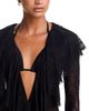 Norma Kamali Norma Kamali Extra Long Sleeve Deep V Ruffle Mini Dress - 3