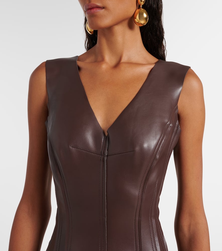norma kamali vegan leather dress Norma Kamali Grace Fishtail Gown