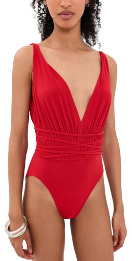 Norma Kamali Norma Kamali Goddess Mio Swimsuit Tiger Red