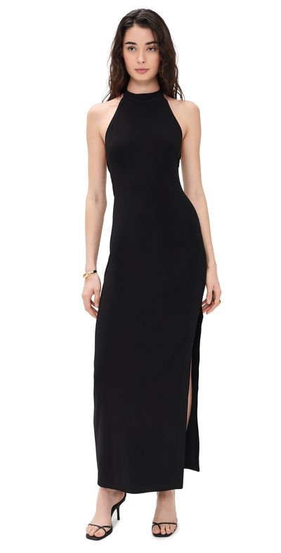 Norma Kamali Norma Kamali Halter Long Dress Black