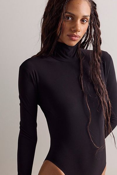 Norma Kamali Norma Kamali Long Sleeve Turtle Open Back Bodysuit