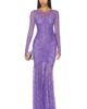 Norma Kamali Norma Kamali Long Sleeve V Neck Fishtail Gown - 1