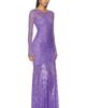 Norma Kamali Norma Kamali Long Sleeve V Neck Fishtail Gown - 2