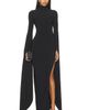 Norma Kamali Norma Kamali Open Back Ribbon Sleeve Turtleneck Gown - 1