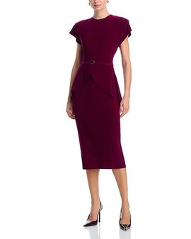 Norma Kamali Norma Kamali Peplum Cap Sleeve Dress
