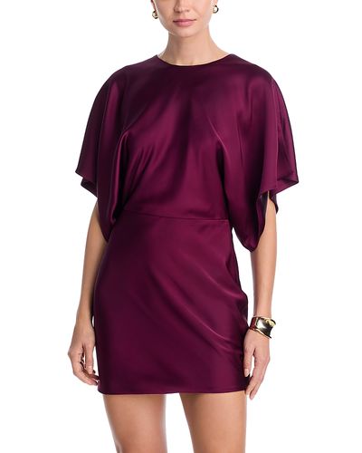 peace love silver high neck long sleeve beaded mini dress Mac Duggal - Silver Long Sleeve Beaded Fringe Plunge Neck Dress