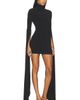 Norma Kamali Norma Kamali Ribbon Sleeve Turtleneck Mini Dress - 2