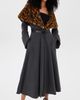Norma Kamali Norma Kamali Shawl Collar Peplum Coat Heather Grey/Spotted Animal - 2