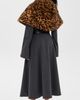 Norma Kamali Norma Kamali Shawl Collar Peplum Coat Heather Grey/Spotted Animal - 3