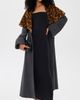 Norma Kamali Norma Kamali Shawl Collar Peplum Coat Heather Grey/Spotted Animal - 5