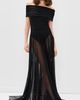 Norma Kamali Norma Kamali Sleeveless Cowl Combo Flared Gown Black - 2