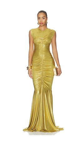 Norma Kamali Norma Kamali Sleeveless V Neck Fishtail Gown
