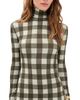 Norma Kamali Norma Kamali Slim Fit Long Sleeve Turtle Top BARK BOX PLAID - 1