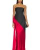 Norma Kamali Norma Kamali Spliced Bias Strapless Gown With Bow - 1