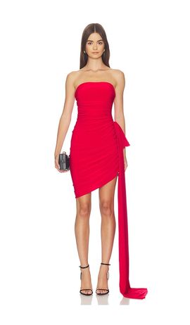 Norma Kamali Norma Kamali Strapless Diana Mini Dress With Bow
