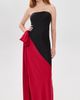 Norma Kamali Norma Kamali Strapless Spliced Bias Bow Gown Tiger Red/Black - 2