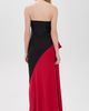 Norma Kamali Norma Kamali Strapless Spliced Bias Bow Gown Tiger Red/Black - 3