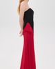 Norma Kamali Norma Kamali Strapless Spliced Bias Bow Gown Tiger Red/Black - 4