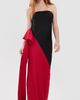Norma Kamali Norma Kamali Strapless Spliced Bias Bow Gown Tiger Red/Black - 5