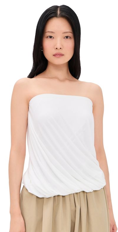 Norma Kamali Norma Kamali Strapless Twist Top Snow White