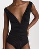 Norma Kamali Norma Kamali Tara Shirred Front Mio One Piece Black XL - 2