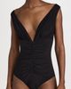 Norma Kamali Norma Kamali Tara Shirred Front Mio One Piece Black XL - 5