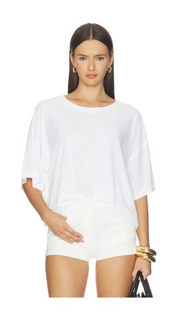 Norma Kamali Norma Kamali x Lifestyle Short Sleeve Boxy Top