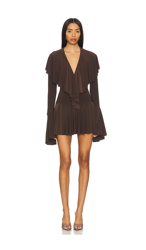 norma kamali long sleeve shirred dress Long Sleeve V Neck Shirred Front Fishtail Gown
