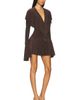 Norma Kamali Norma Kamali x REVOLVE Long Sleeve Deep V Ruffle Mini Dress - 2