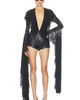 Norma Kamali Norma Kamali Xl Sleeve Deep V Ruffle Bodysuit - 1
